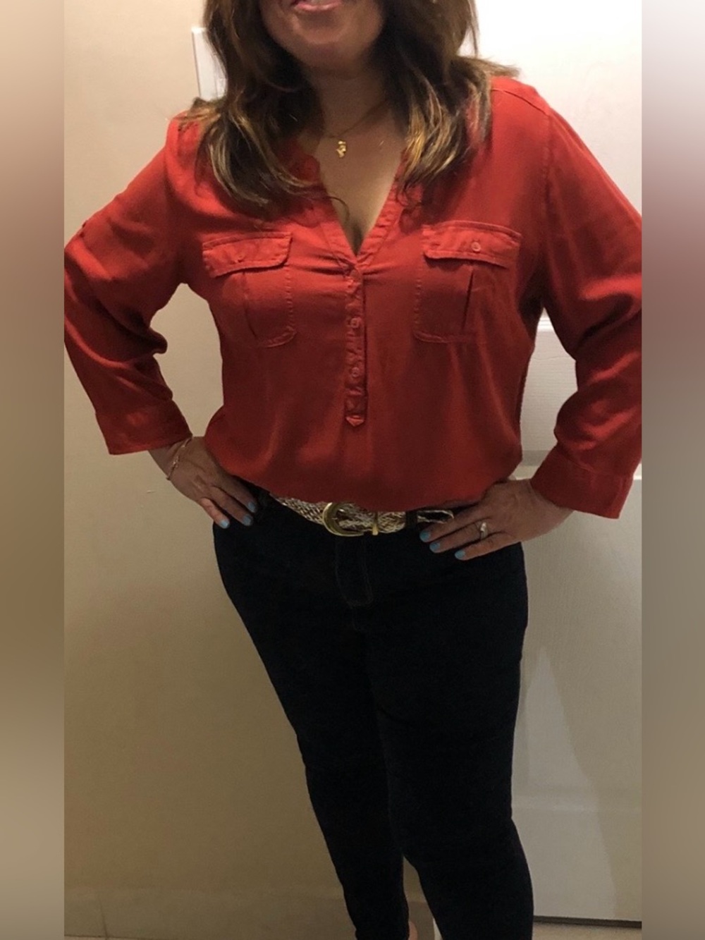 Simply Styled Women's Terracotta Blouse - Picture 6 of 7